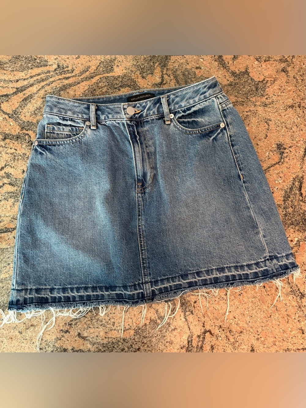 Banana Republic Denim A-Line Mini Skirt in Blue
